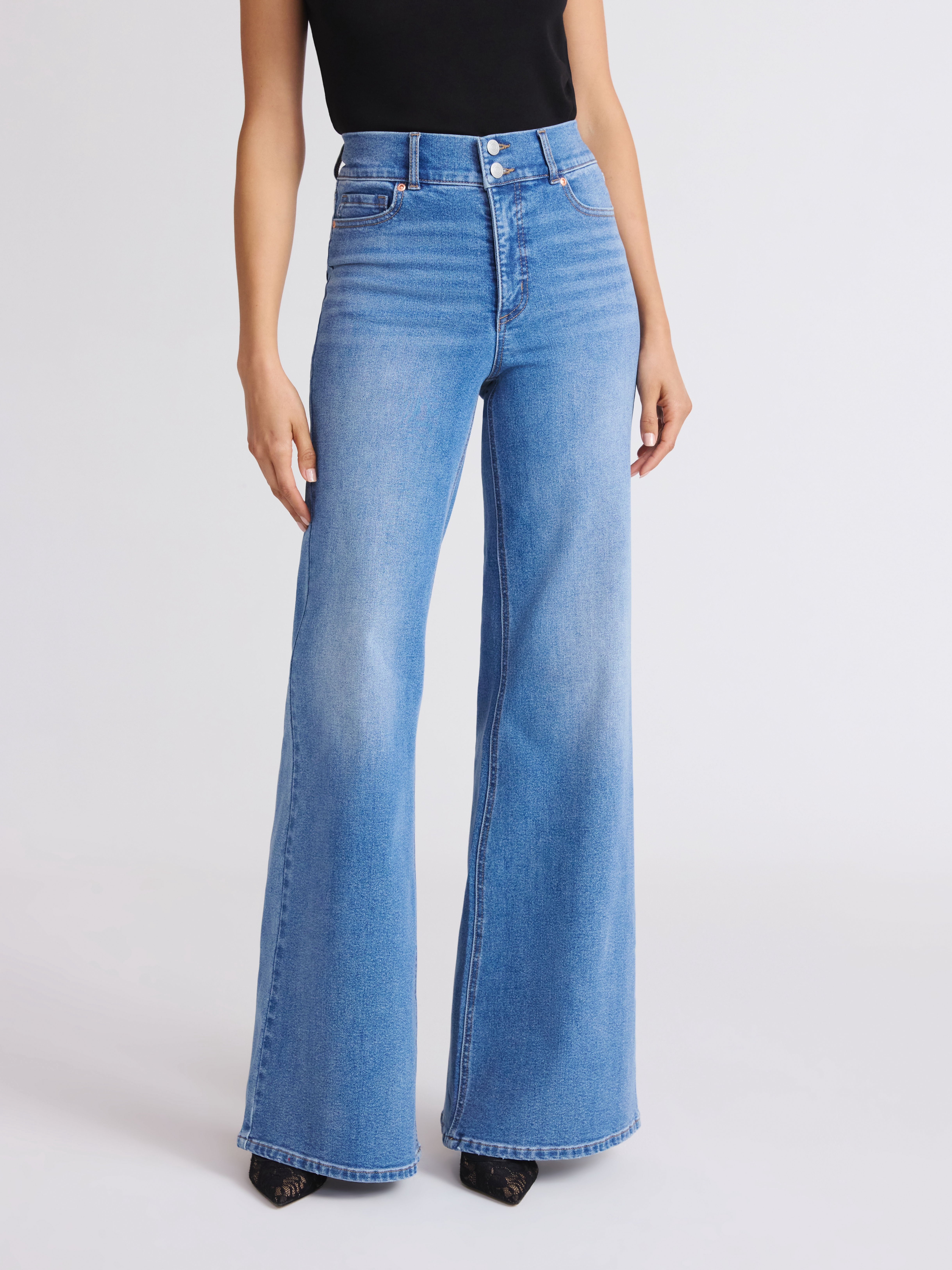 Sofia by Sofia Vergara Women's and Women's Plus Margot Wide Leg High Rise Jeans, 30.5" and 32.5" Inseams, Sizes 0-28
