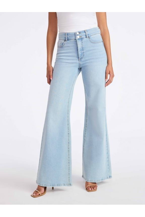 Sofia by Sofia Vergara Women's and Women's Plus Margot Wide Leg High Rise Jeans, 30.5" and 32.5" Inseams, Sizes 0-28