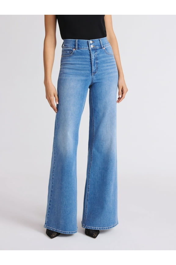 Sofia by Sofia Vergara Women's and Women's Plus Margot Wide Leg High Rise Jeans, 30.5" and 32.5" Inseams, Sizes 0-28