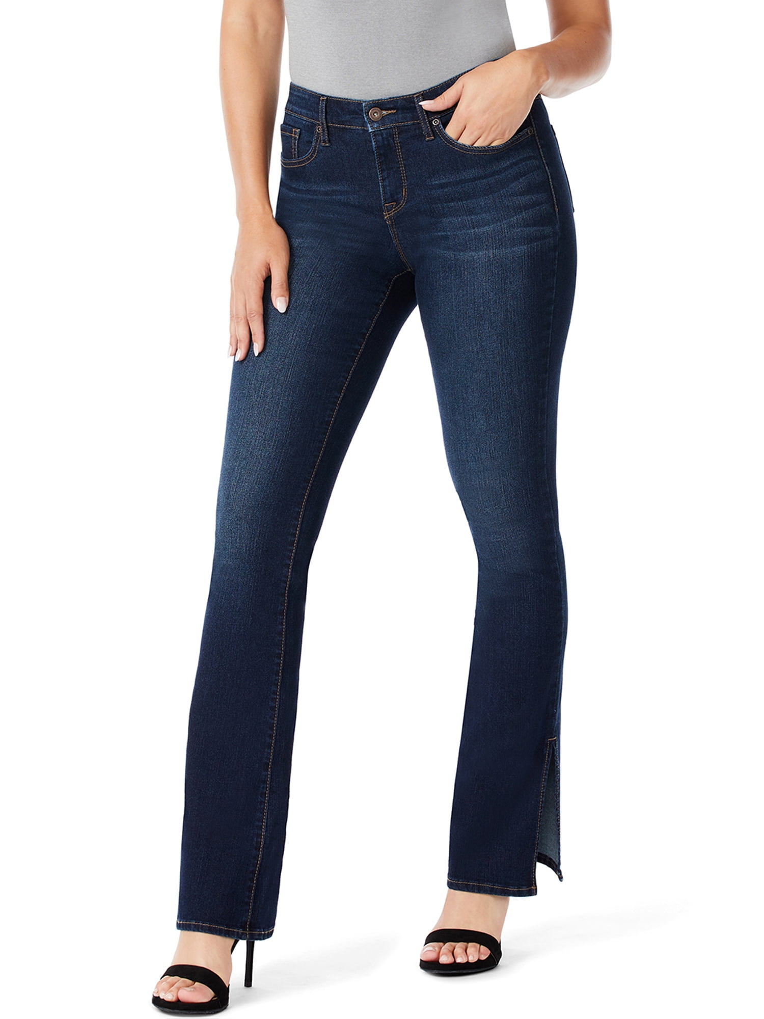 Sofia Jeans Women's Marisol Mid Rise Slit Hem Bootcut Jeans - Walmart.com