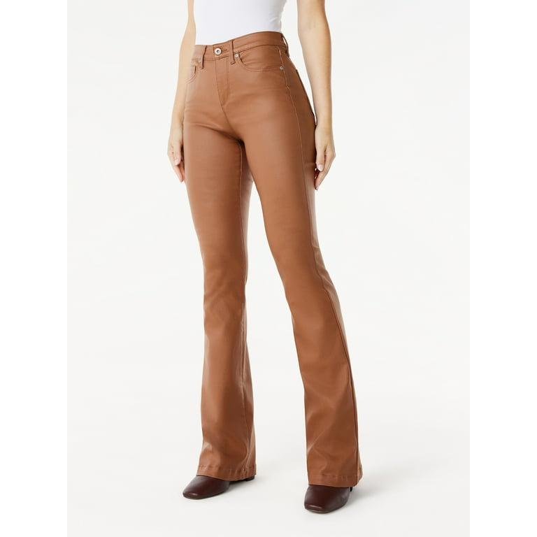 Women's High Rise Extra Stretch Flare Jeans - Brown