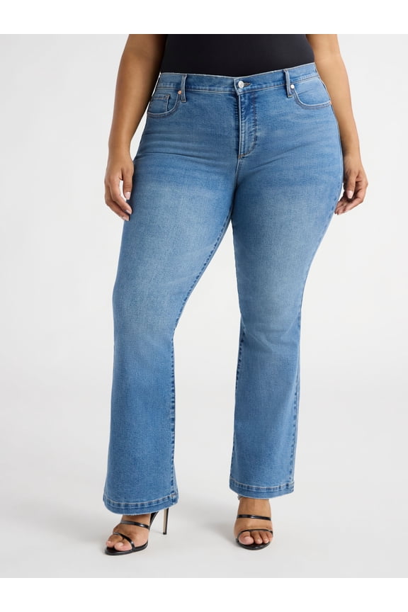 Sofia by Sofia Vergara Women's and Women's Plus Melisa Flare High Rise Jeans, 30.5", 32.5" and 34.5" Inseams, Sizes 0-28