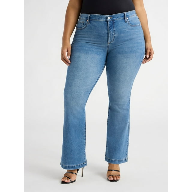 Sofia by Sofia Vergara Women's and Women's Plus Melisa Flare High Rise Jeans, 30.5", 32.5" and 34.5" Inseams, Sizes 0-28