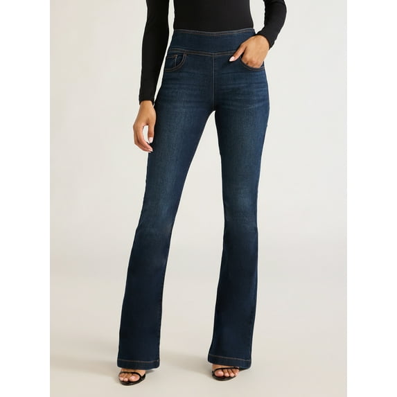 Sofia by Sofia Vergara Women's and Women's Plus Melisa Flare High Rise Pull On Jeans, 30.5", 32.5" and 34.5" Inseams, Sizes 0-28