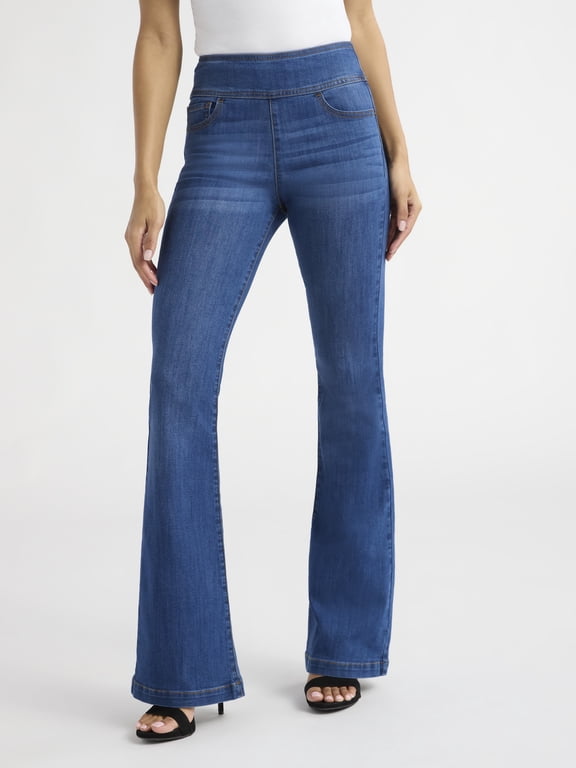 Sofia by Sofia Vergara Women's and Women's Plus Melisa Flare High Rise Pull On Jeans, 30.5", 32.5" and 34.5" Inseams, Sizes 0-28