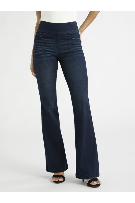 Sofia by Sofia Vergara Women's and Women's Plus Melisa Flare High Rise Pull On Jeans, 30.5", 32.5" and 34.5" Inseams, Sizes 0-28