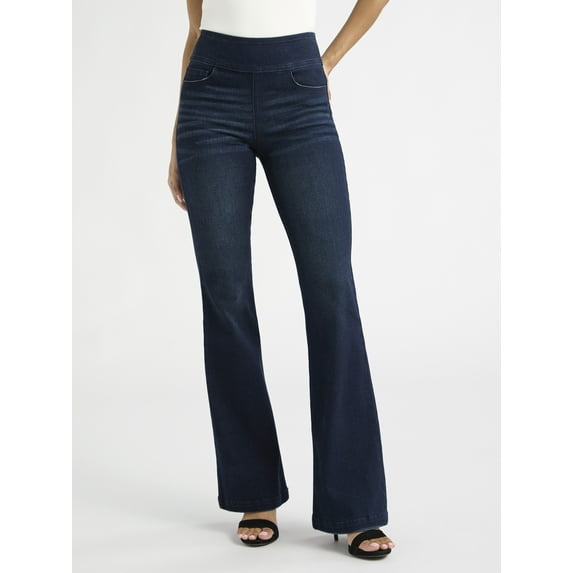 Sofia by Sofia Vergara Women's and Women's Plus Melisa Flare High Rise Pull On Jeans, 30.5", 32.5" and 34.5" Inseams, Sizes 0-28