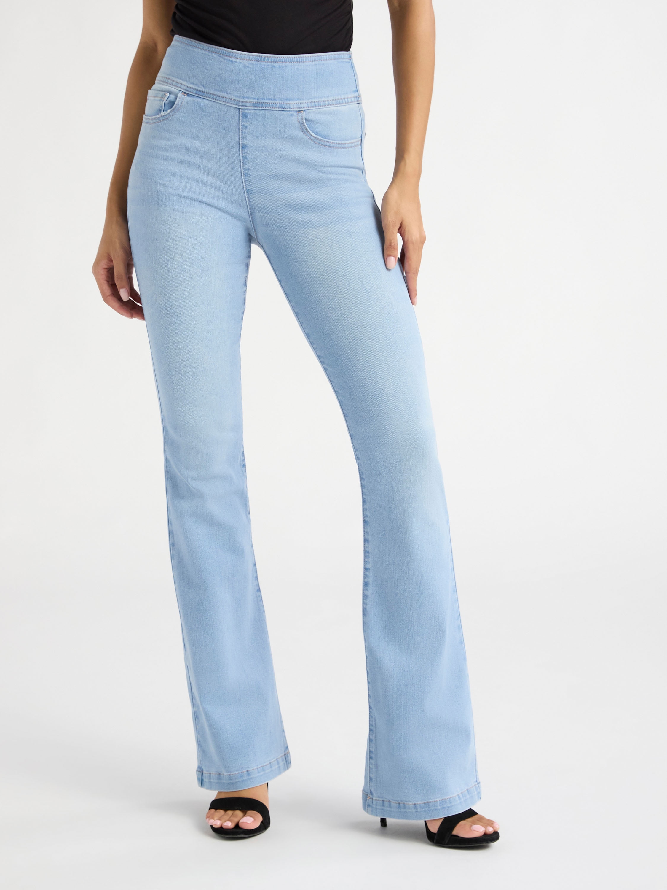 Sofia by Sofia Vergara Women's and Women's Plus Melisa Flare High Rise Pull On Jeans, 30.5", 32.5" and 34.5" Inseams, Sizes 0-28