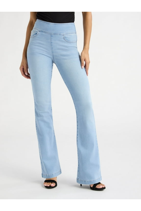Sofia by Sofia Vergara Women's and Women's Plus Melisa Flare High Rise Pull On Jeans, 30.5", 32.5" and 34.5" Inseams, Sizes 0-28