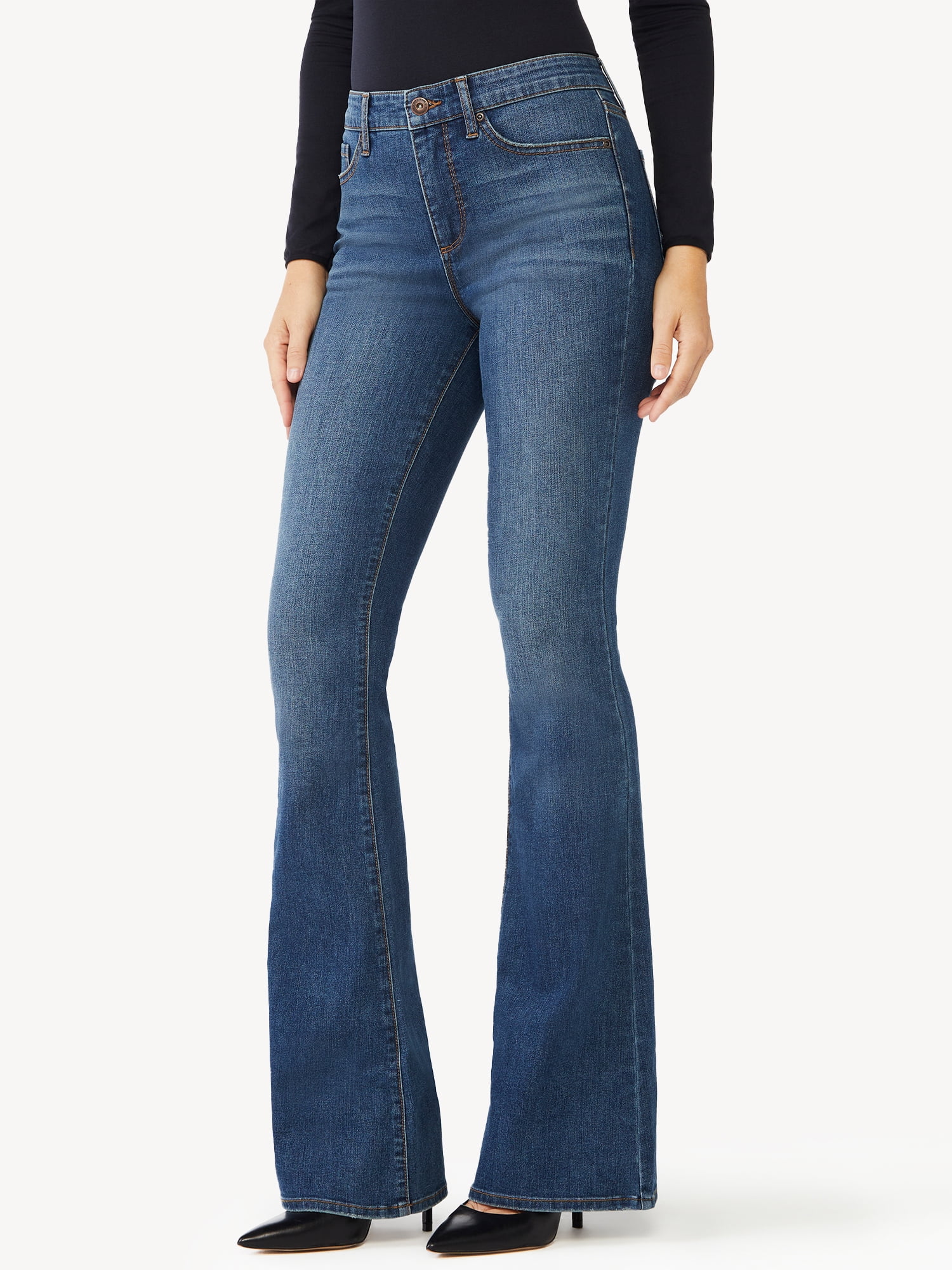 Sofia Jeans Women's Melisa Flare High Rise Zip Fly Jeans - Walmart.com