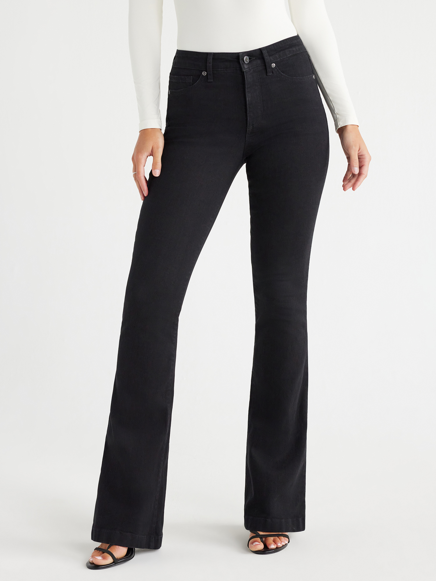 Sofia Jeans Women's Melissa Flare High Rise Black Jeans, 33" Inseam, Sizes 2-20