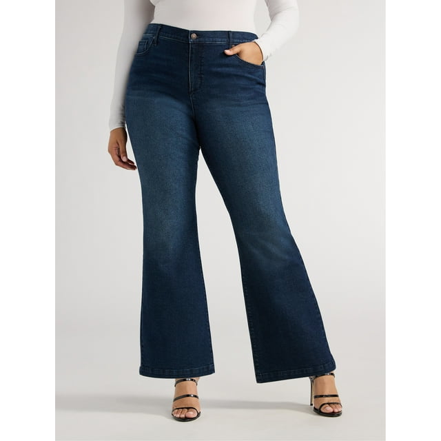 Sofia Jeans Women's and Women's Plus Melissa Flare High Rise Jeans, 33.