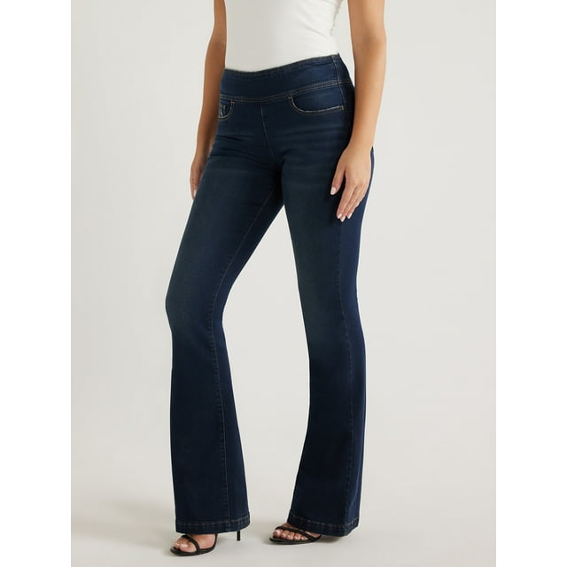 Sofia Jeans Women's Melissa Flare Pull On High Rise Jeans, 33.5" Inseam