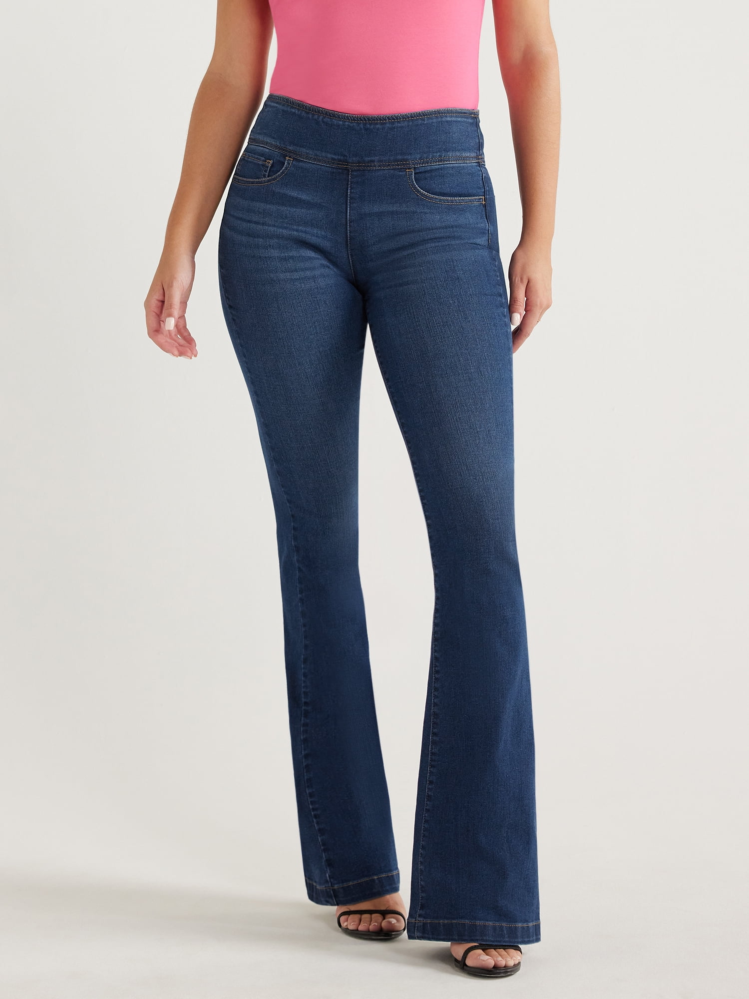 Sofia Jeans Women's Melissa Flare Pull On High Rise Jeans, 33.5 Inseam,  Sizes 2-20