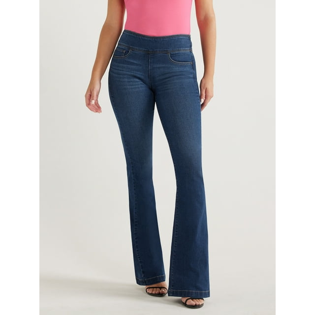 Sofia Jeans Women's Melissa Flare Pull On High Rise Jeans, 33.5" Inseam