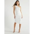 thumbnail image 1 of Sofia Jeans Women's One Shoulder Ruched Dress, Knee Length, Sizes XS-XXXL, 1 of 5