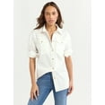 thumbnail image 1 of Sofia Jeans Women's and Women's Plus Sofia Oversized Boyfriend Shirt with Long Sleeves, Sizes XS-4X, 1 of 5