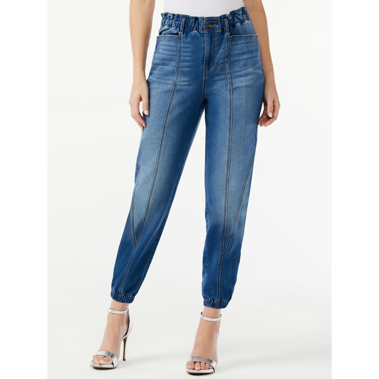 Paperbag denim joggers sale
