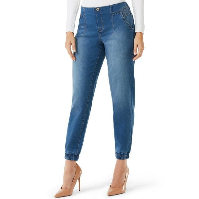 Sofia Jeans Women's Pleat Waist Denim Joggers