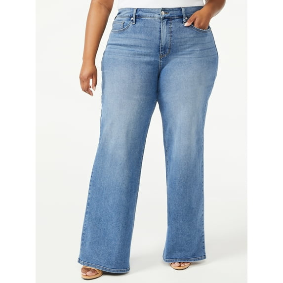 Sofia Jeans Women's Plus Size Curvy Super High Rise Palazzo Jeans