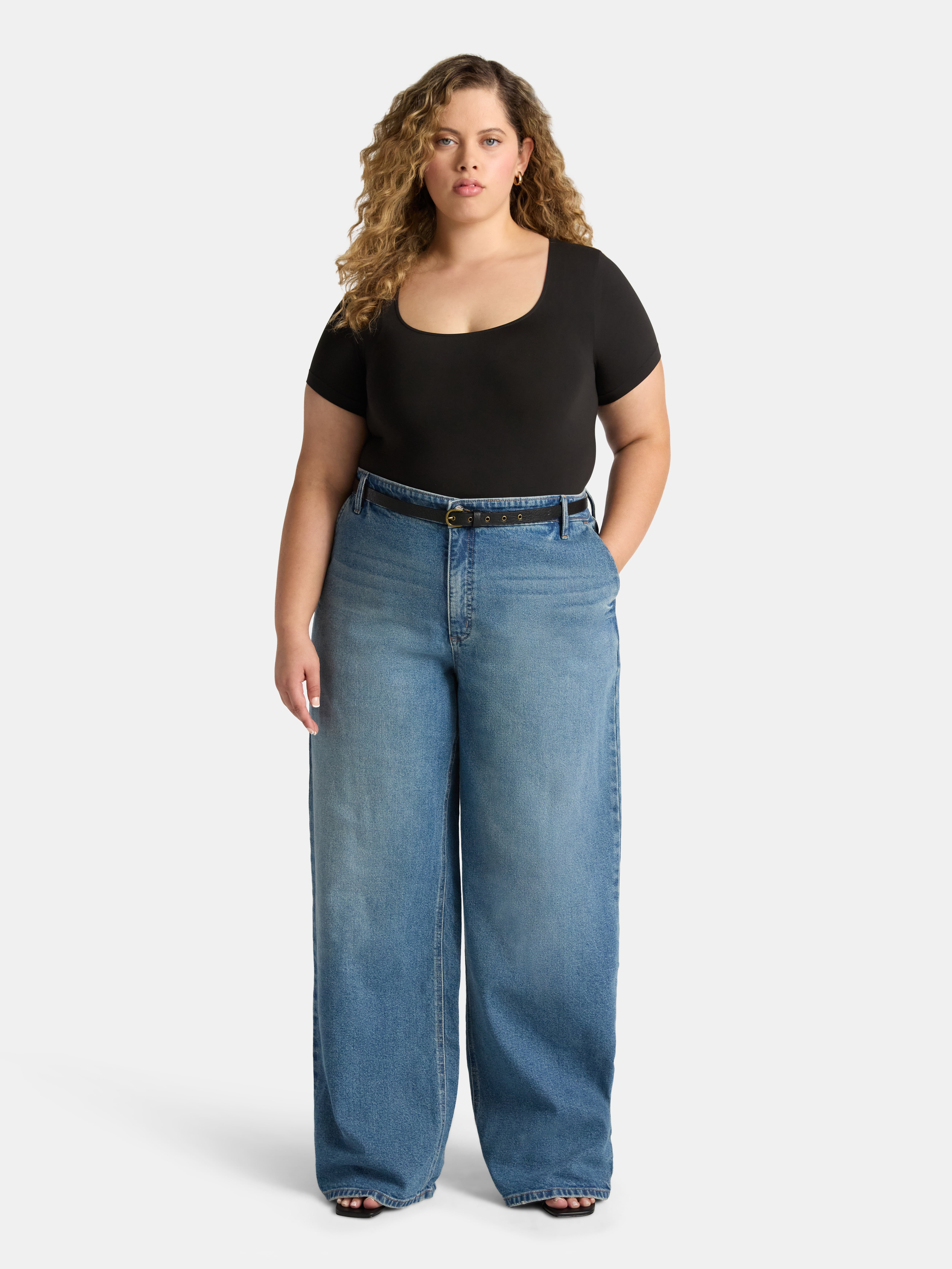 Sofia by Sofia Vergara Women's Diana Relaxed High Rise Straight Jeans, 30", 32.5" and 34" Inseams, Sizes 0-28