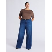 Sofia by Sofia Vergara Womens Diana Relaxed High Rise Straight Jeans, 30, 32.5 and 34 Inseams, Sizes 0-28