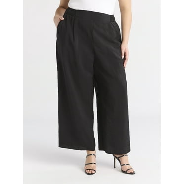 Sofia Jeans Women's and Women's Plus Drape Wide Leg Pants, 27" Inseam, Sizes XS-4X