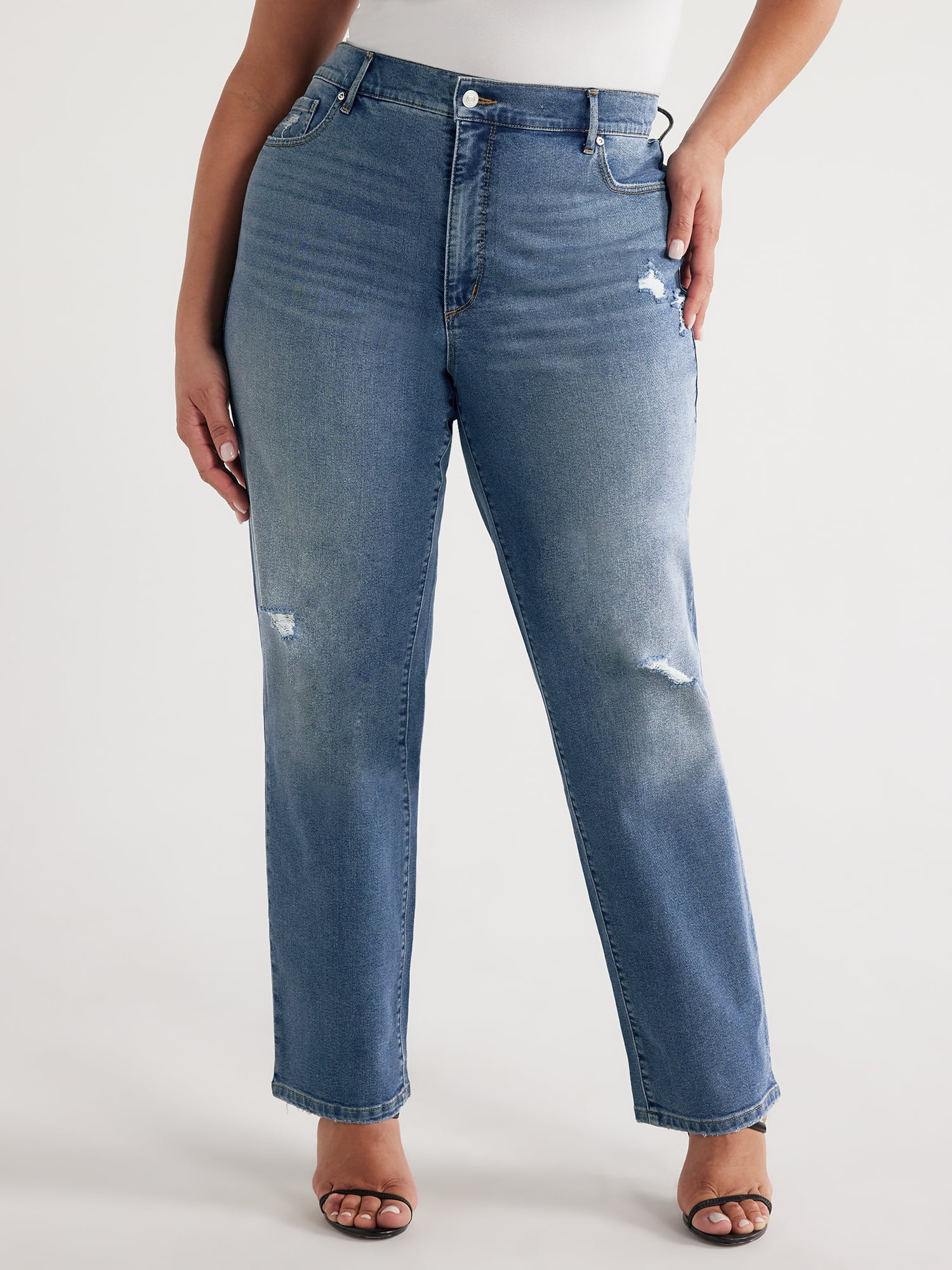 Sofia Jeans Women's Plus Size Eden Slim Straight Super High-Rise Jeans ...