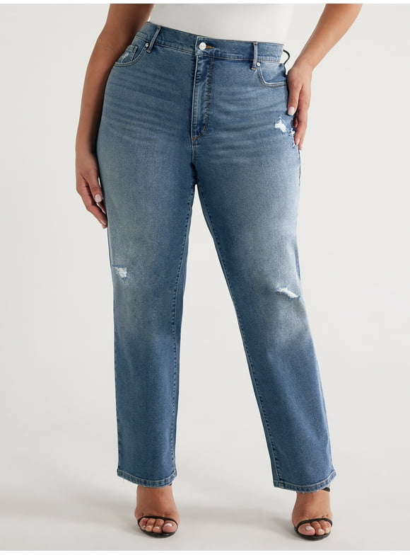 Sofia Jeans Women's Plus Size Eden Slim Straight Super High-Rise Jeans, 29.5" Inseam, Sizes 14W-28W