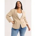 thumbnail image 1 of Sofia Jeans Women's Linen Blend Blazer with Scrunch Sleeves, Sizes XS-4X, 1 of 4