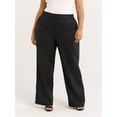 thumbnail image 1 of Sofia Jeans Women's and Women's Plus Linen Blend Wide Leg Pants, 32" Inseam, Sizes 0-28W, 1 of 4