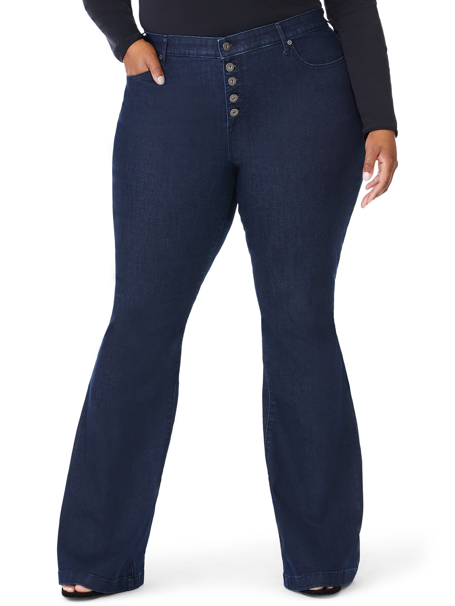Sofia Jeans Women's Plus Size Melisa Curvy High-Rise Flare Jeans ...