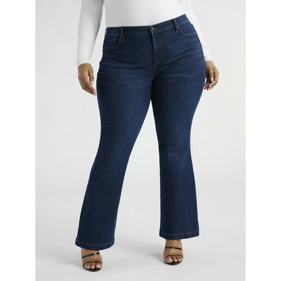 Sofia by Sofia Vergara Women's and Women's Plus Melisa Flare High Rise Jeans, 30.5", 32.5" and 34.5" Inseams, Sizes 0-28