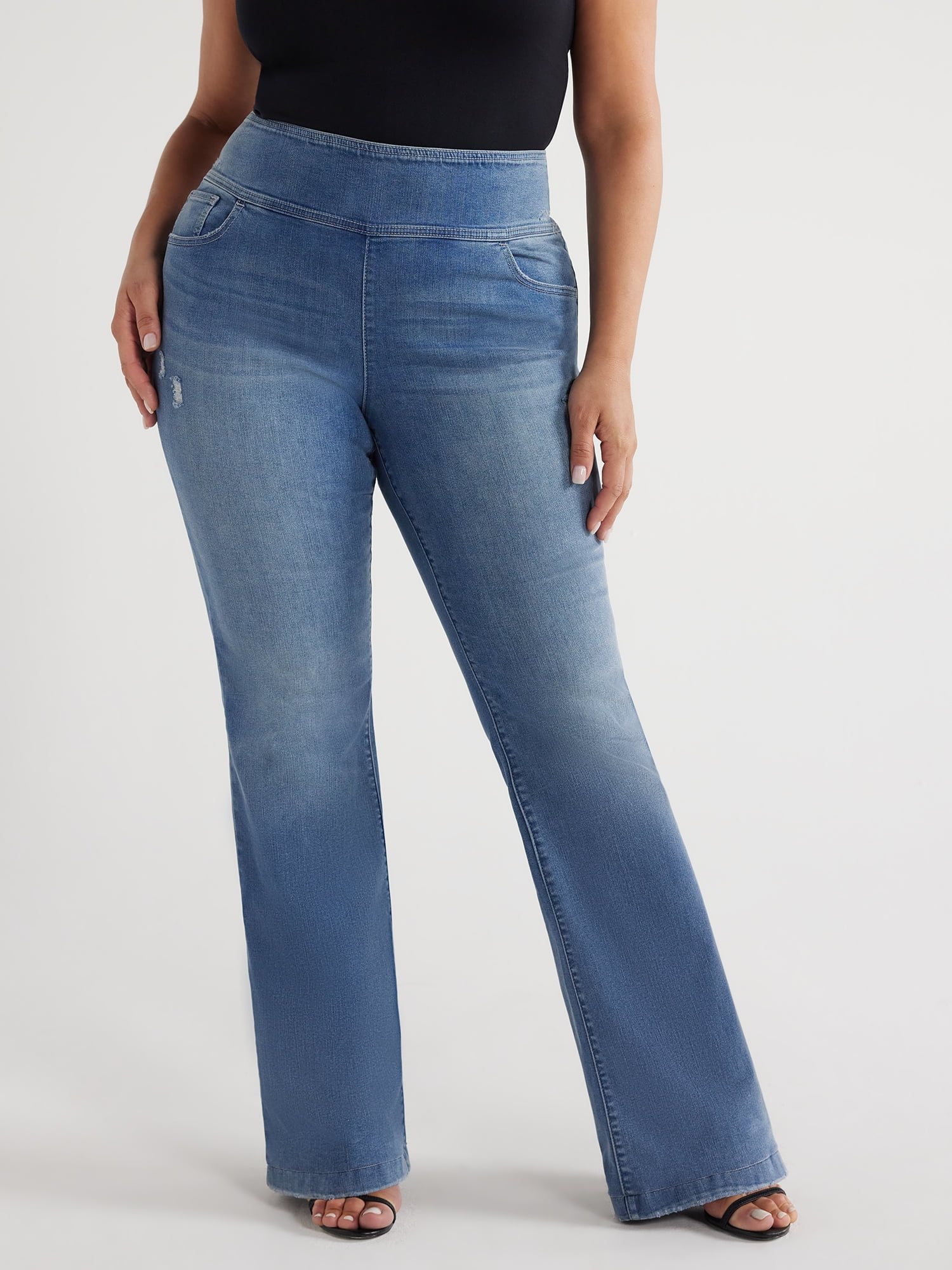 Ladies pull on jeans hotsell