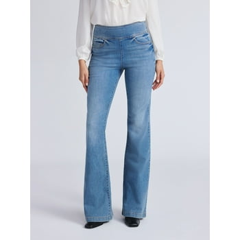 Sofia by Sofia Vergara Women's and Women's Plus Melisa Flare High Rise Pull On Jeans, 30.5", 32.5" and 34.5" Inseams, Sizes 0-28