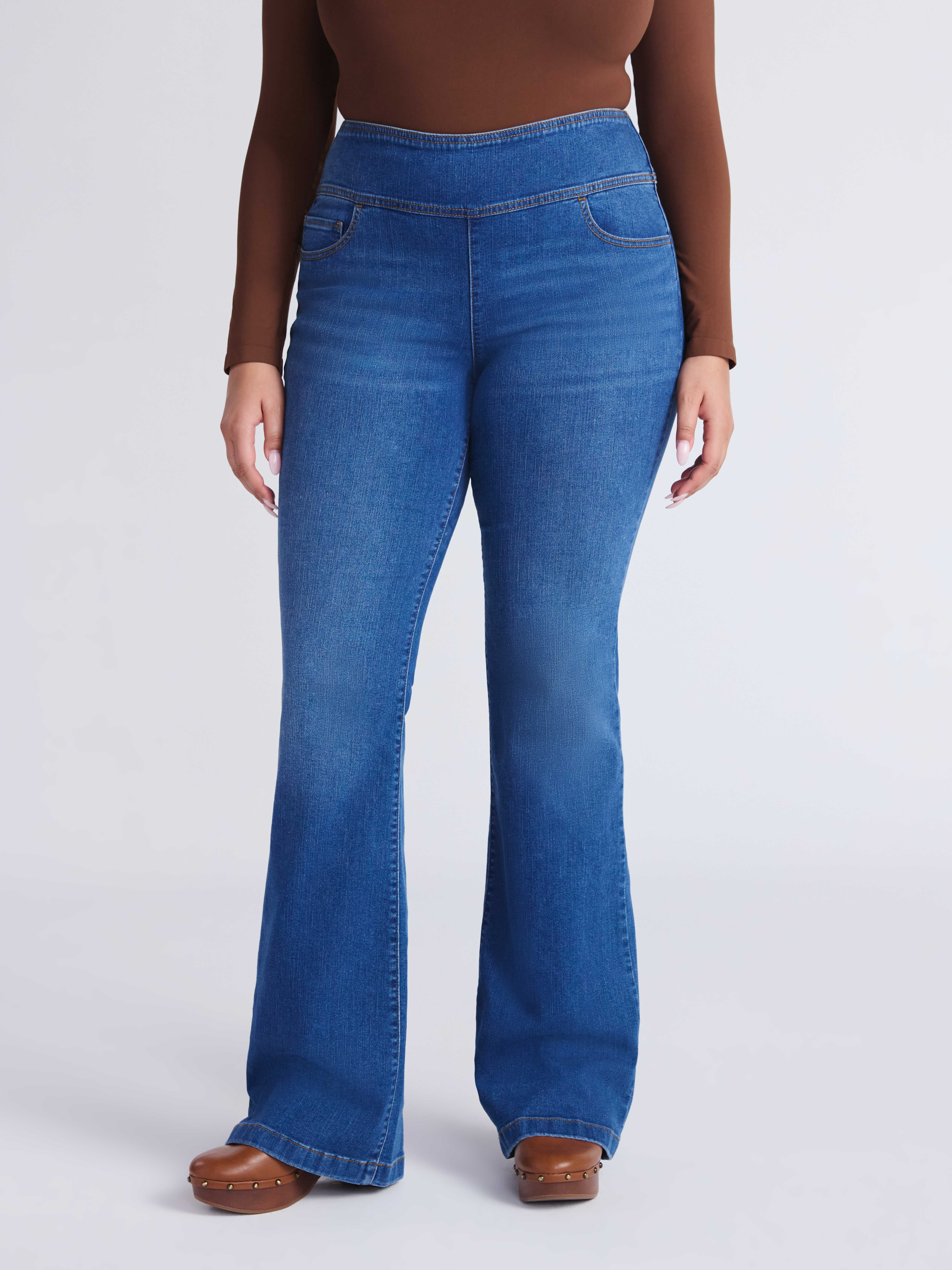 Sofia by Sofia Vergara Women's and Women's Plus Melisa Flare High Rise Pull On Jeans, 30.5", 32.5" and 34.5" Inseams, Sizes 0-28