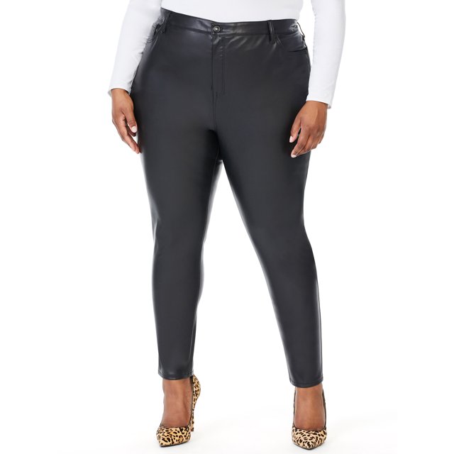 Sofia Jeans Women's Plus Size Rosa Curvy Super HighRise Faux Leather