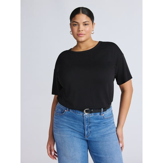 Sofia by Sofia Vergara Women's and Women's Plus Size Sofia Tee with Short Sleeves, Sizes XS-4X