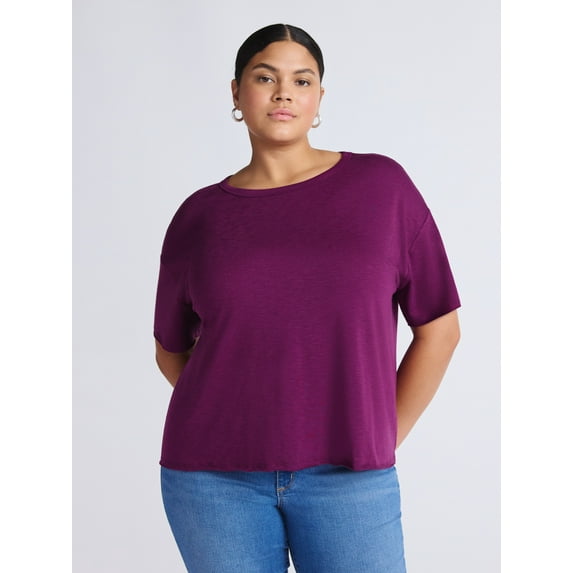 Sofia by Sofia Vergara Women's and Women's Plus Size Sofia Tee with Short Sleeves, Sizes XS-4X
