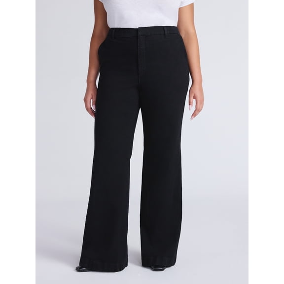 Sofia by Sofia Vergara Women's and Women's Plus Trouser Flare High Rise Jeans, 30.5", 32.5" and 34.5" Inseam, Sizes 0-28W