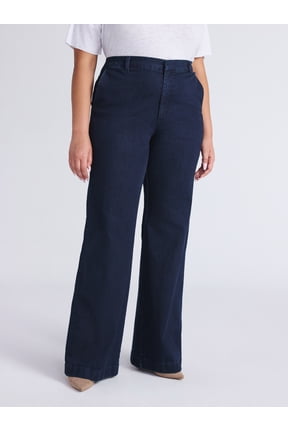 Sofia by Sofia Vergara Women's and Women's Plus Trouser Flare High Rise Jeans, 30.5", 32.5" and 34.5" Inseam, Sizes 0-28W