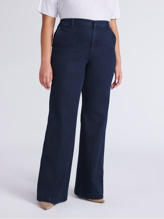 Sofia by Sofia Vergara Women's and Women's Plus Trouser Flare High Rise Jeans, 30.5", 32.5" and 34.5" Inseam, Sizes 0-28W