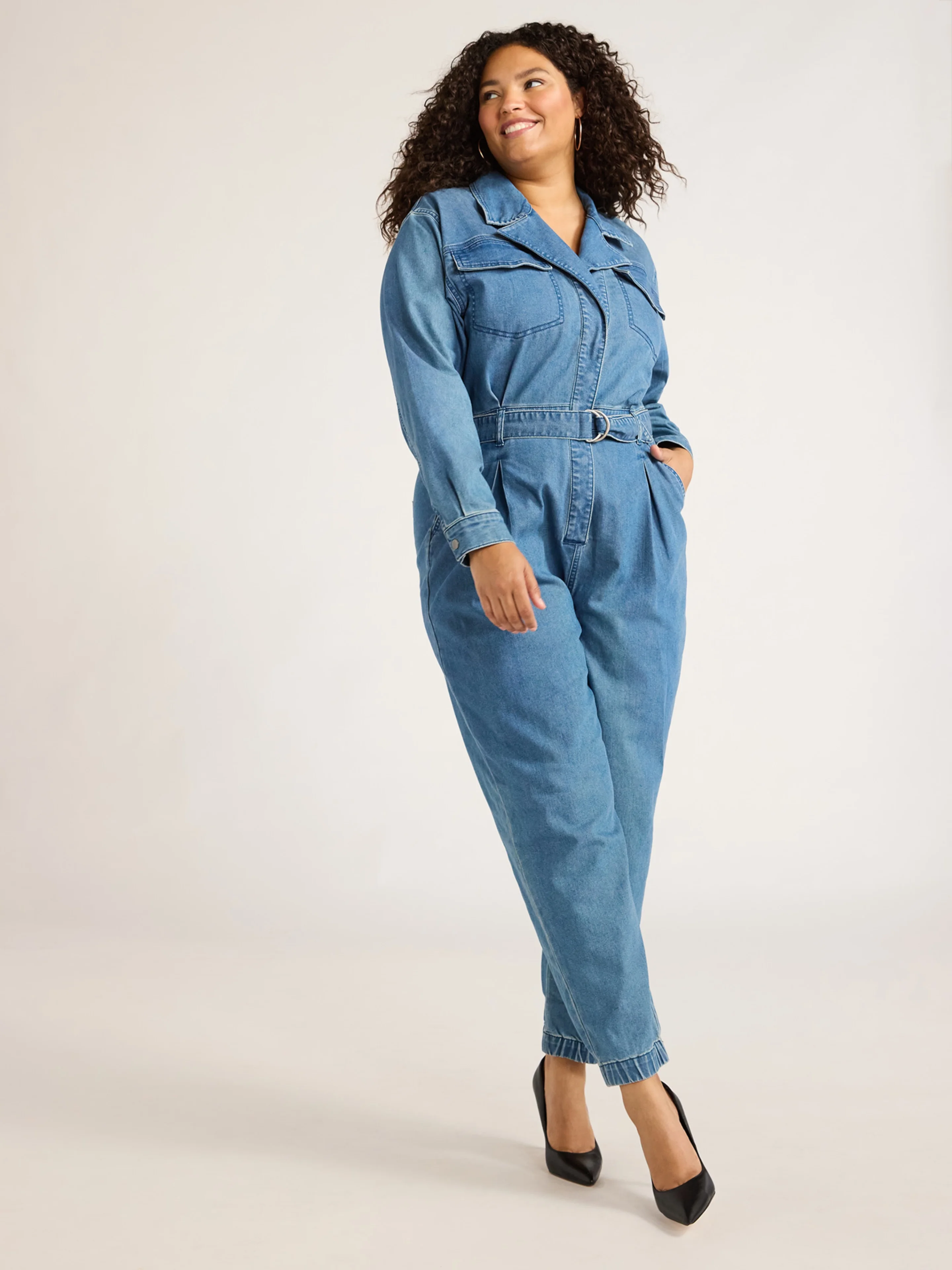 Plus size jeans jumpsuit sale