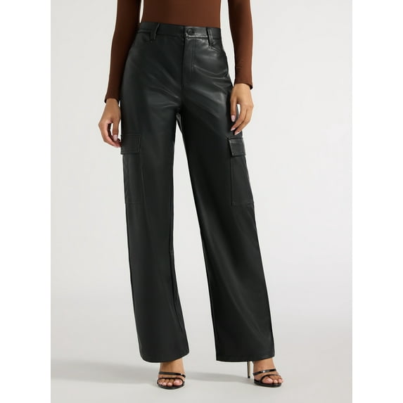 Sofia Jeans Women's Relaxed Straight Super High Rise Cargo Pants, 32.5" Inseam, Sizes 0-20