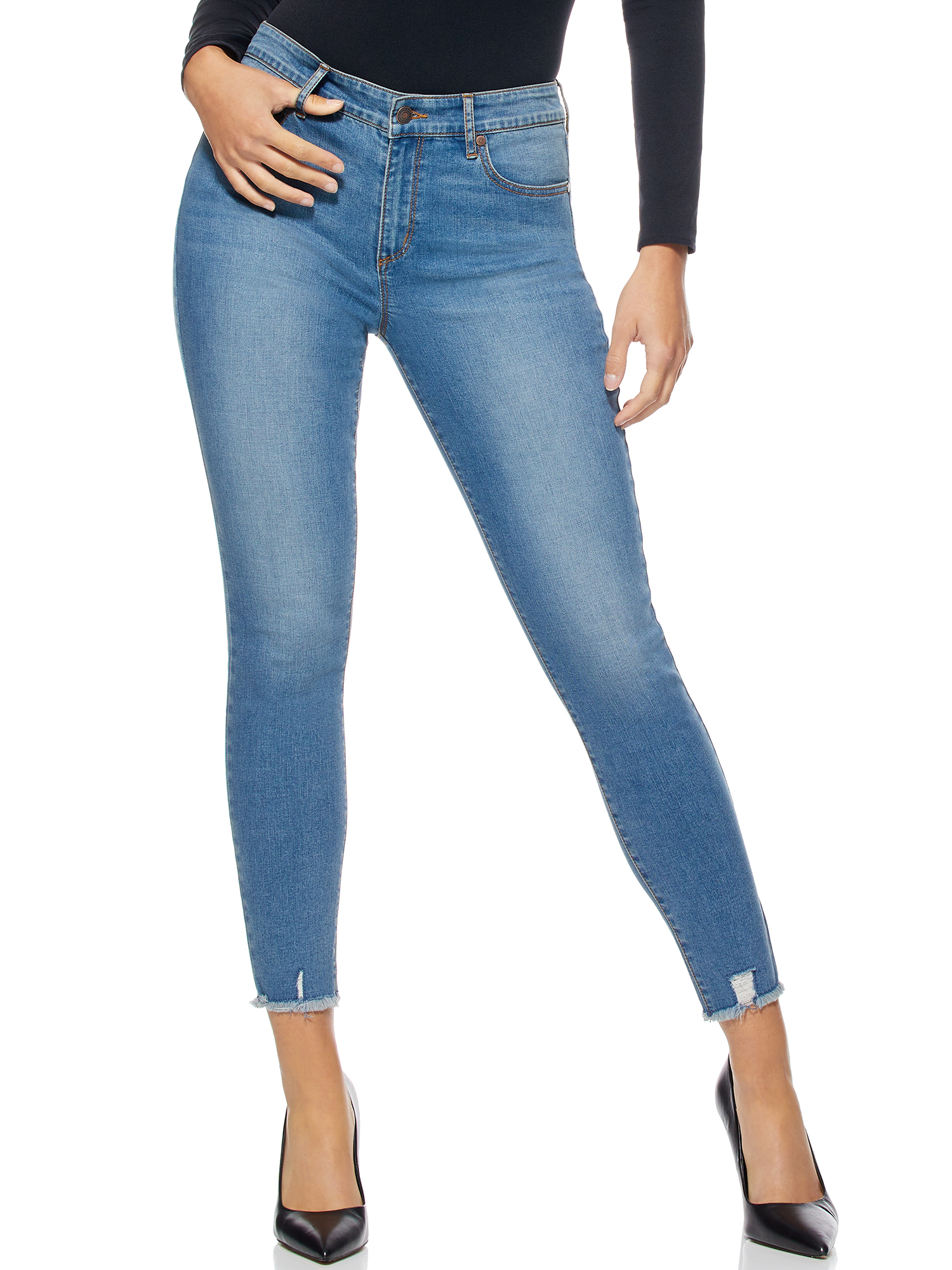 Sofia Jeans Women's Rosa Curvy High Rise Destructed Skinny Ankle Jeans - image 1 of 7