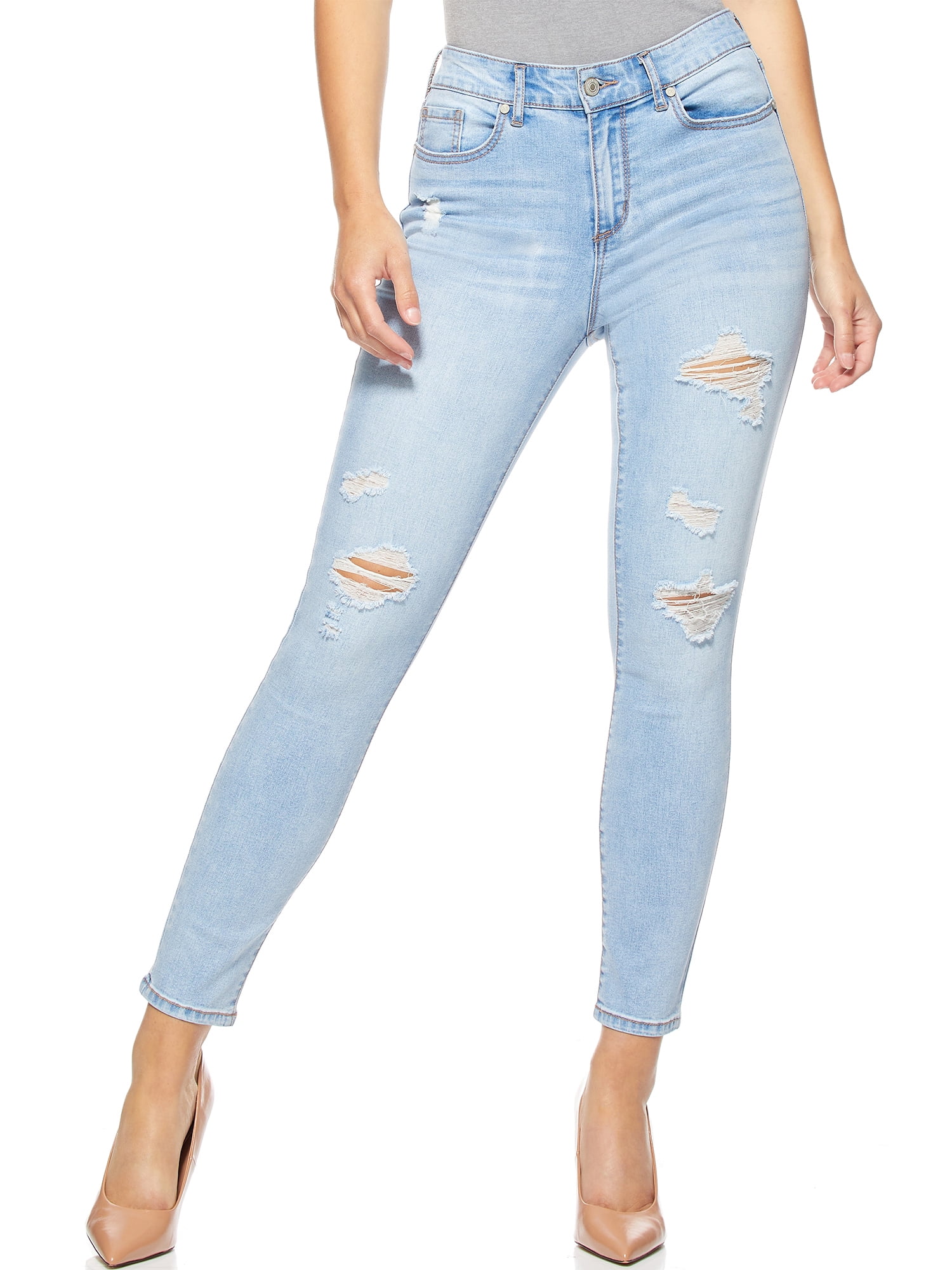 Sofia Jeans Women's Rosa Curvy High Rise Destructed Skinny Ankle Jeans ...