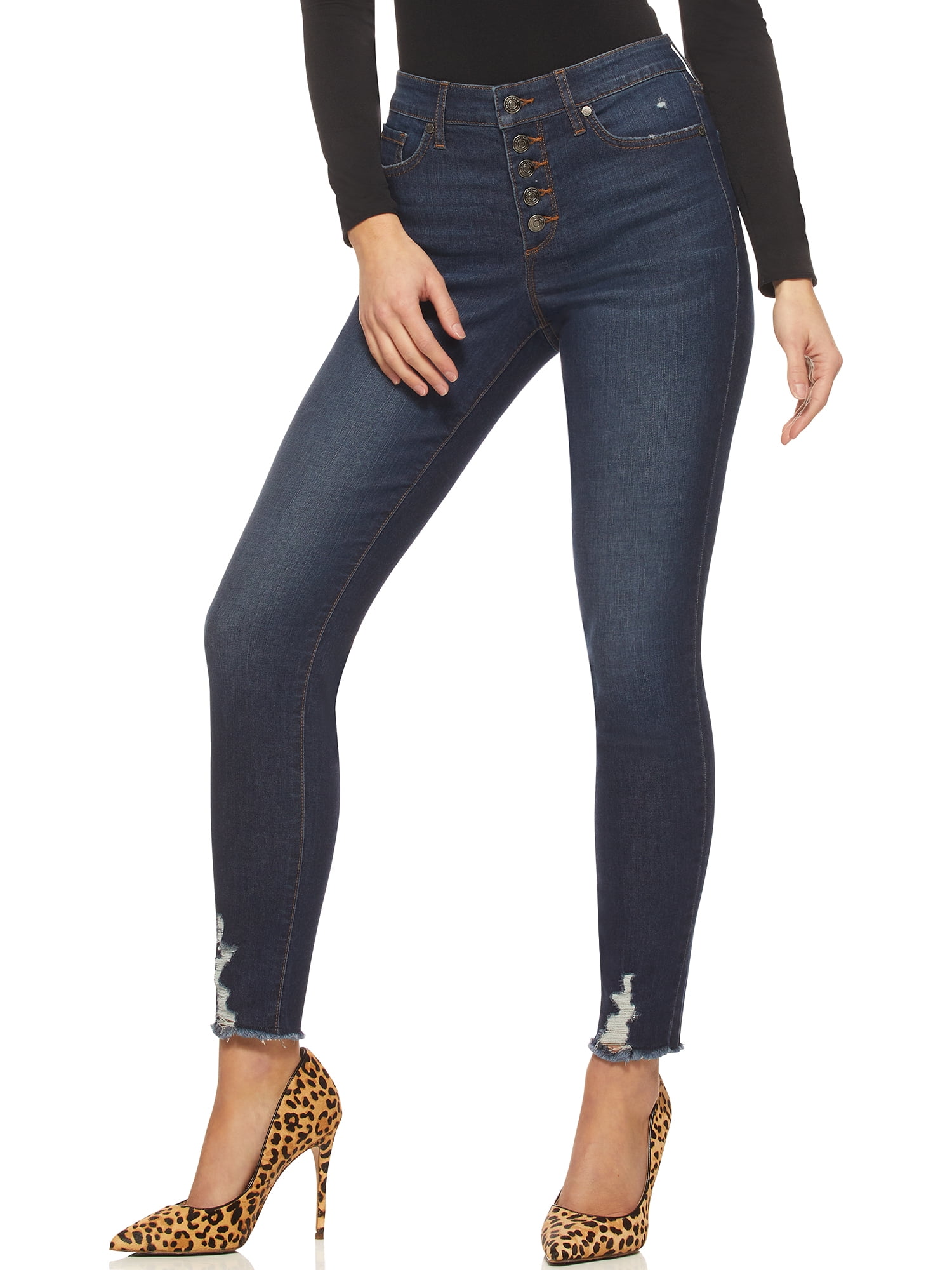 Sofia Jeans Women's Rosa Curvy High Rise Frayed Hem Jeans - Walmart.com