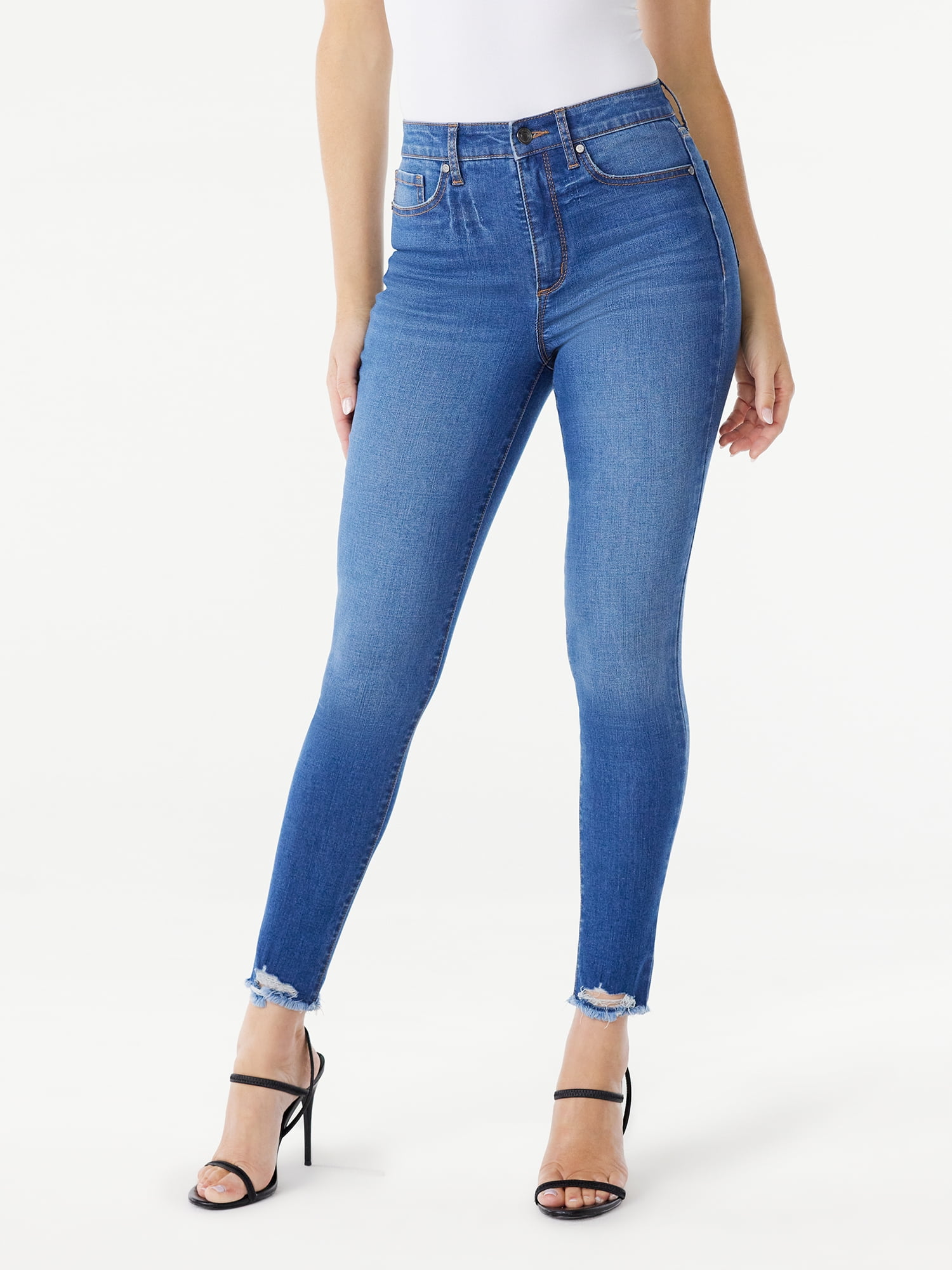 Sofia Jeans Women's Rosa Curvy Skinny Super High Rise Destructed Hem ...
