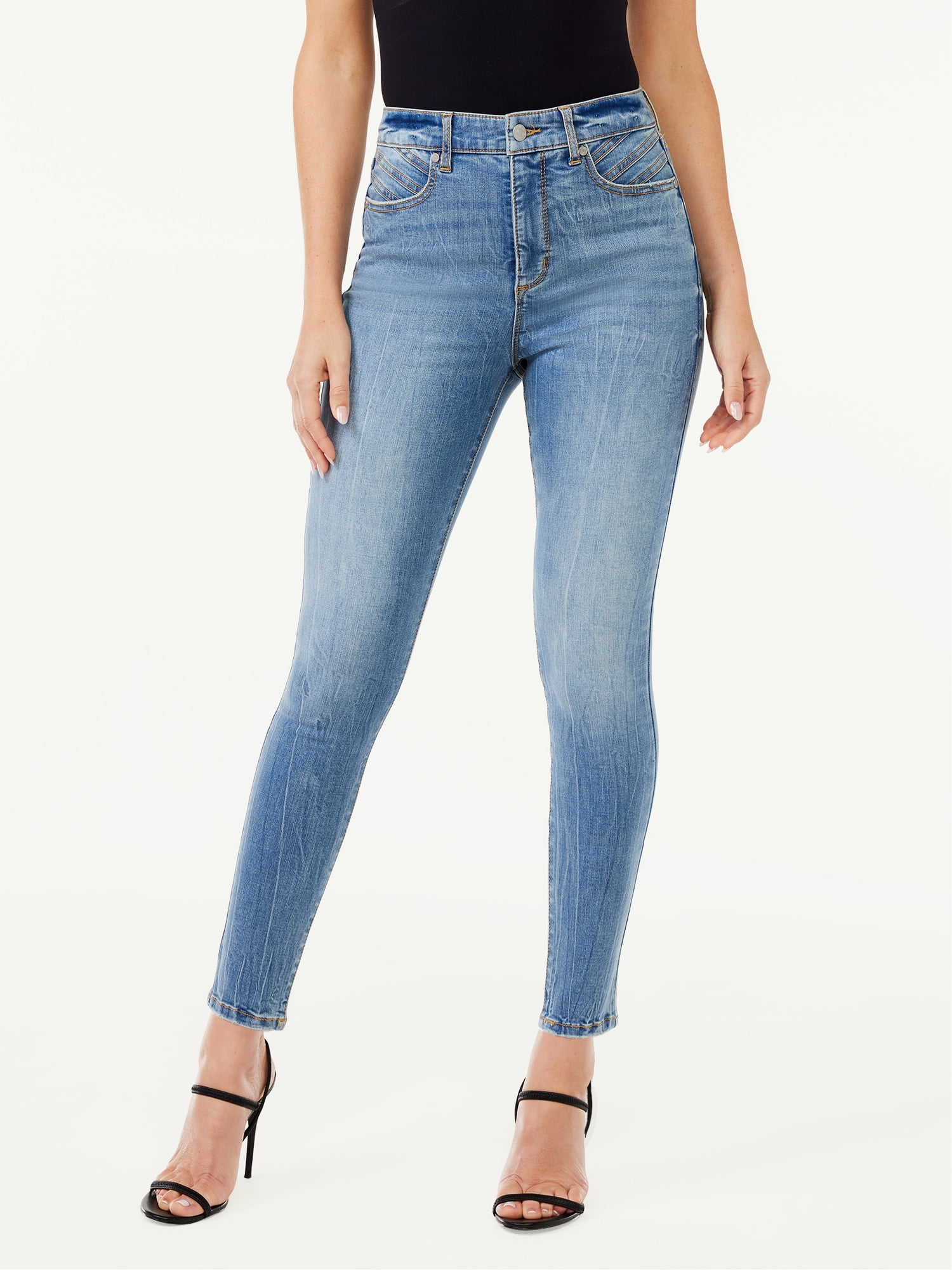 Sofia Vergara Jeans Womens Rosa Size 10 Black Curvy Skinny Super High Rise  Jeans