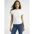 thumbnail image 1 of Sofia Jeans Women's and Women's Plus Ruched Side Tee with Short Sleeves, XS-4X, 1 of 5